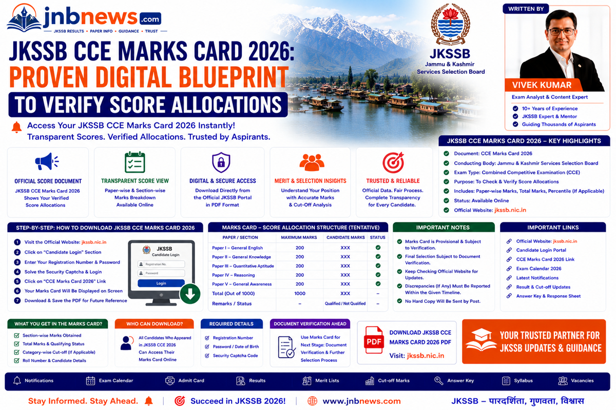 JKSSB CCE Marks Card 2026