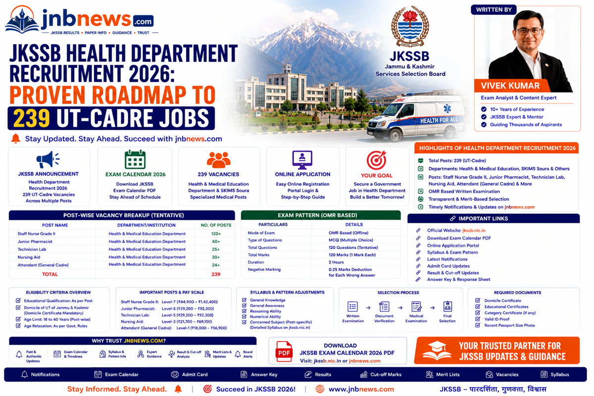 JKSSB Health Department Recruitment 2026